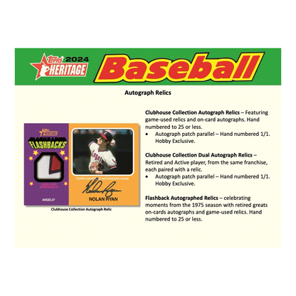 2024 Topps Heritage Baseball Hobby 12 Box Case