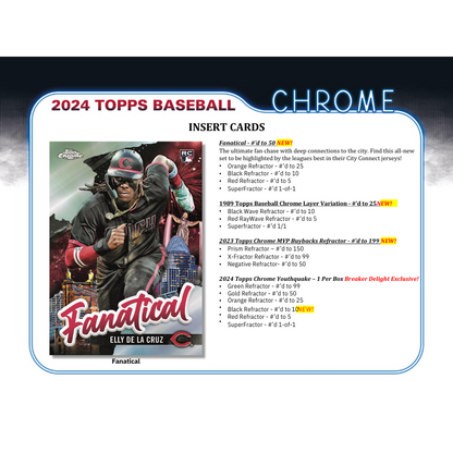 2024 Topps Chrome Baseball Hobby 12 Box Case
