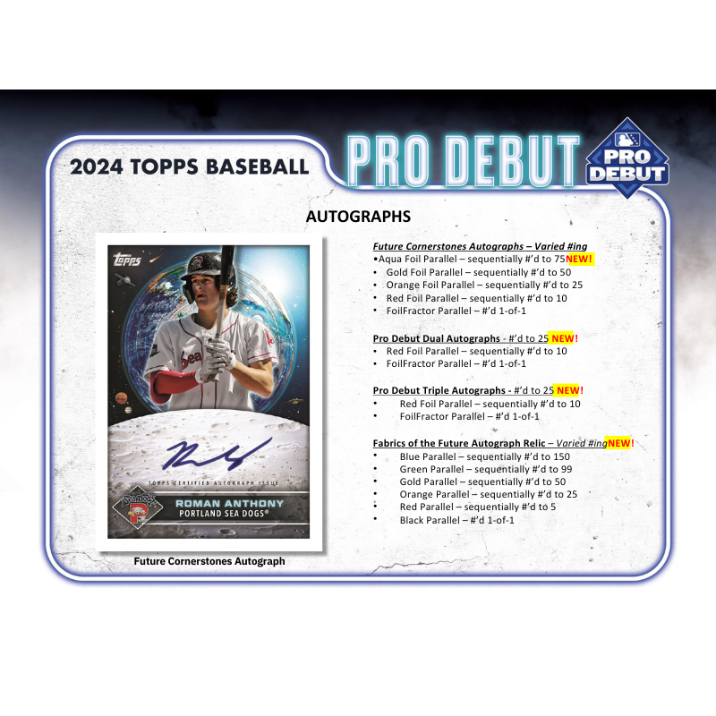 2024 Topps Pro Debut Baseball Hobby Jumbo Box
