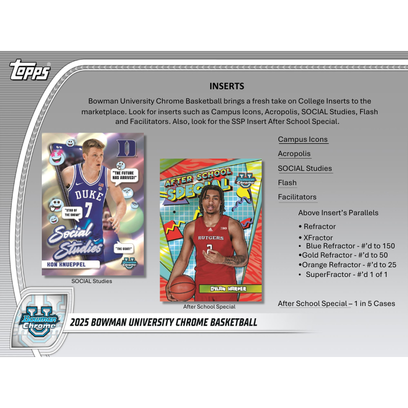2024/25 Bowman Chrome University Basketball Hobby 12 Box Case