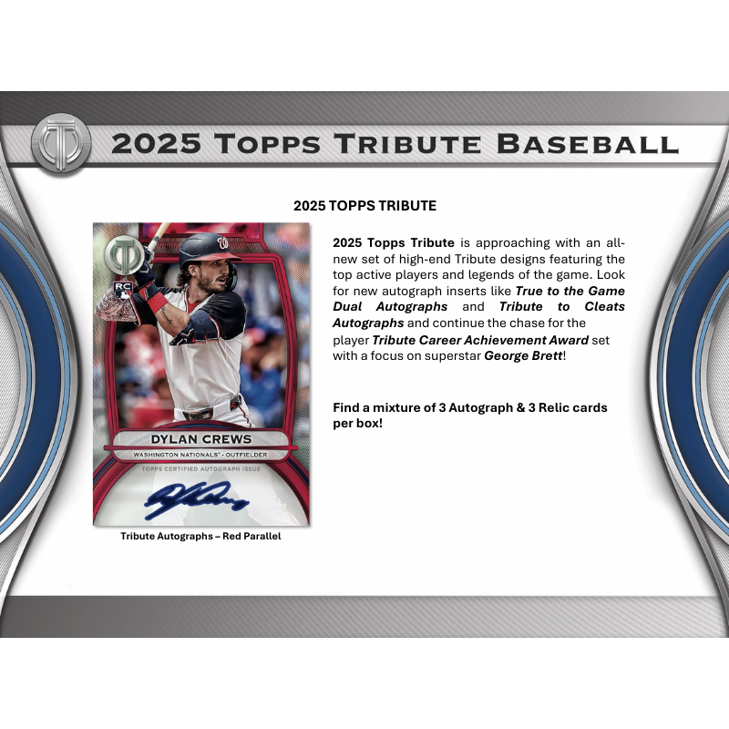 2025 Topps Tribute Baseball Hobby Box