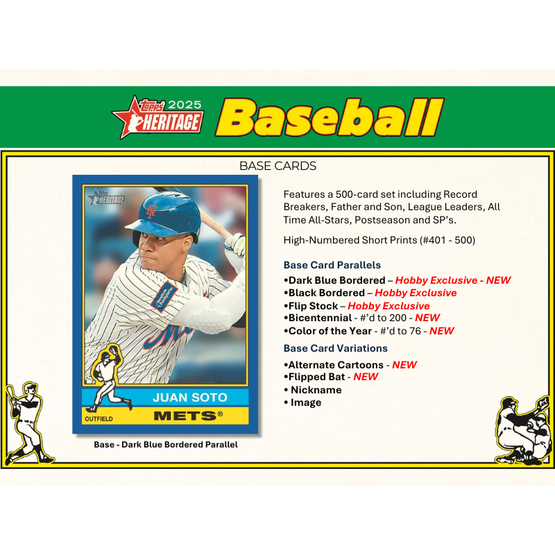 2025 Topps Heritage Baseball Hobby 12 Box Case