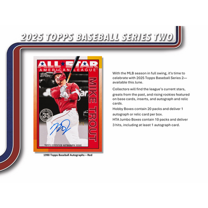 2025 Topps Series 2 Baseball Jumbo 6 Box Case