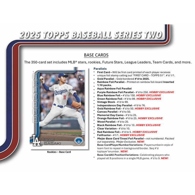 2025 Topps Series 2 Baseball Jumbo 6 Box Case
