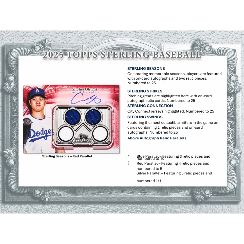 2025 Topps Sterling Baseball Hobby 4 Box Case