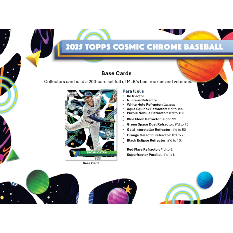 2025 Topps Cosmic Chrome Baseball Hobby 8 Box Case